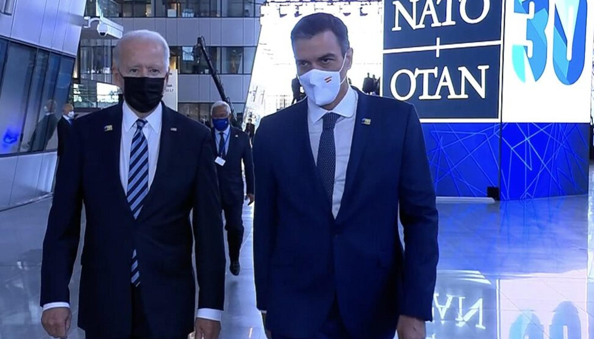 El presidente de Estados Unidos, Joe Biden, y el presidente español, Pedro Sánchez, en 2021. Fuente: Beyond Nuclear